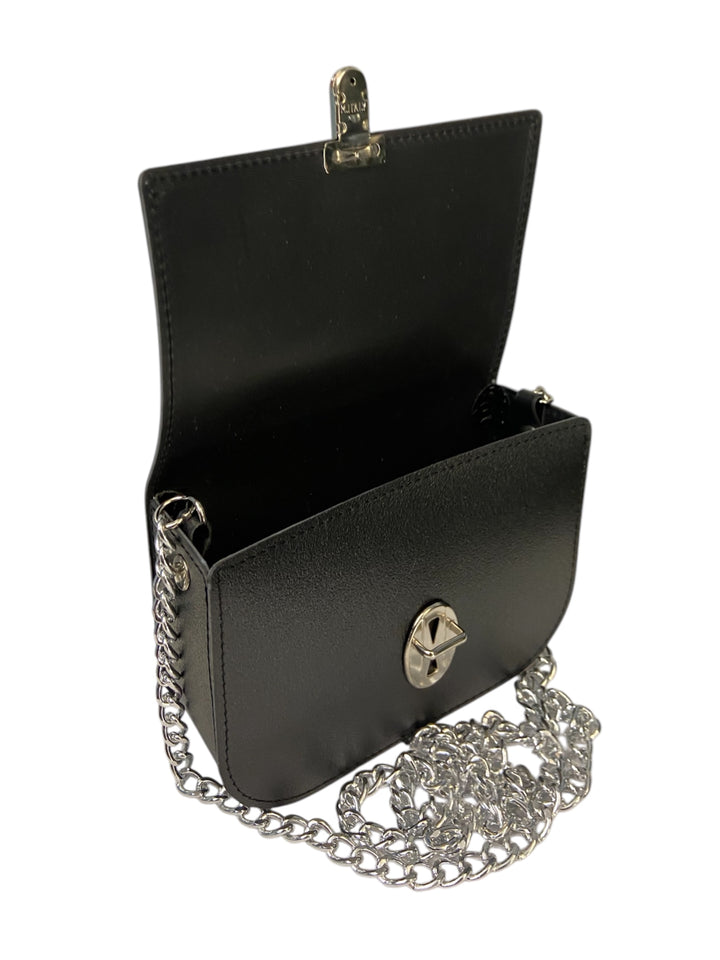 Chicca Mini Tracollina Vegan Nero Cuoricini - Chicca Mini