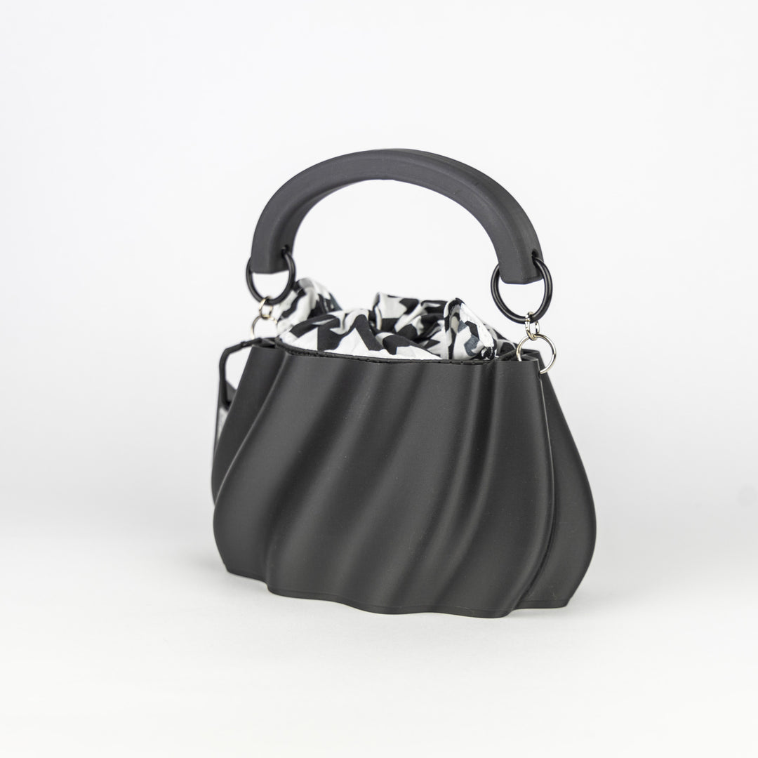 Meringue Bag, Borsa Stampata in 3D con Pochette Nera - Meringue