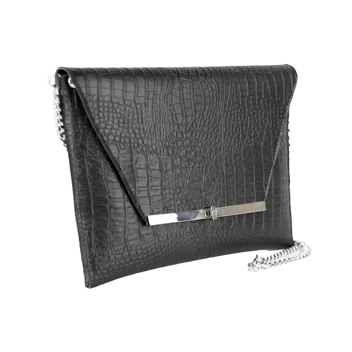 Pochette con Tracolla Elegante Clutch Cocco Nera - Clutch Maxi