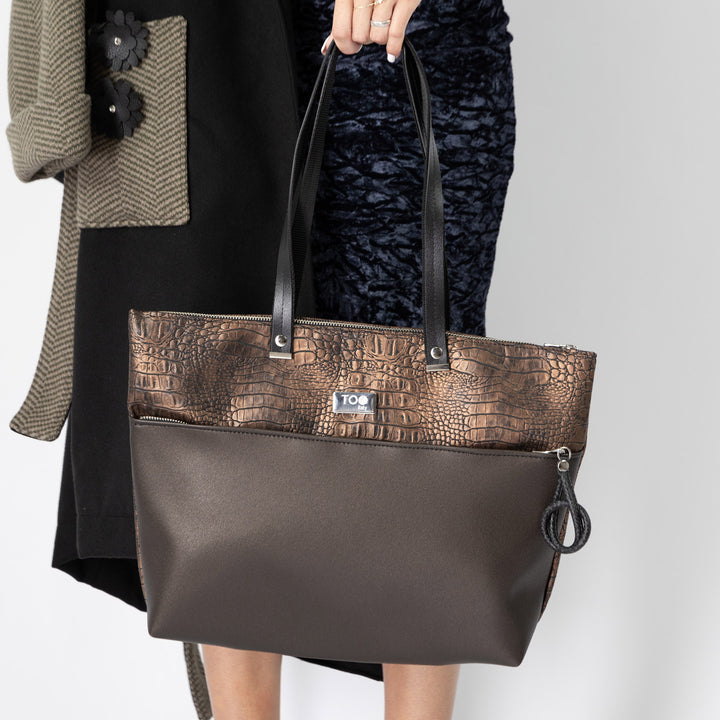 Shopper Bag Vegan Cocco Bronzo