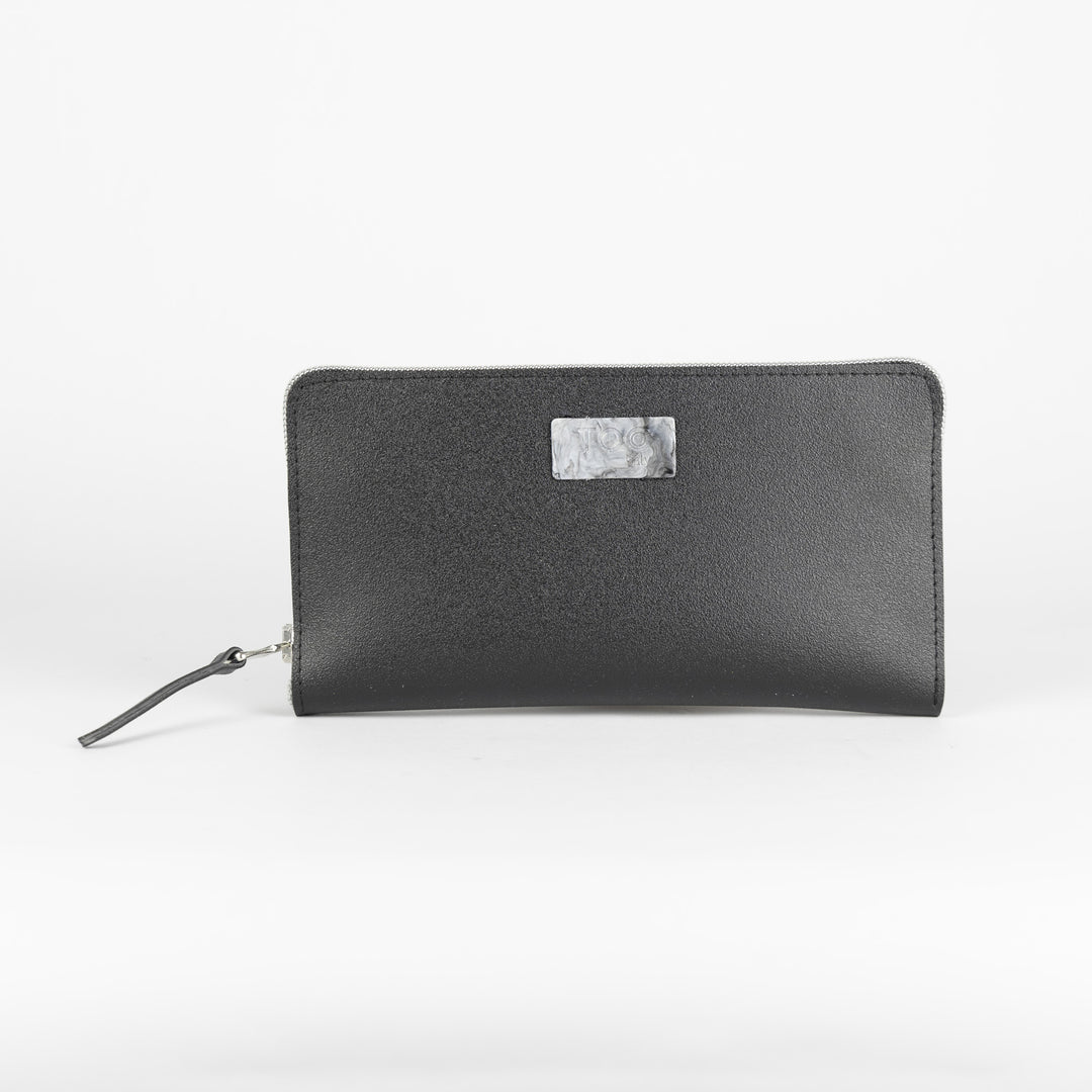 Portafoglio Vegan Maxi Nero Satinato - Portafogli