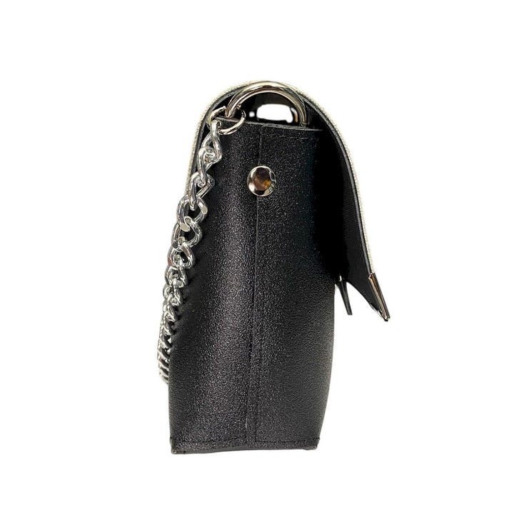 Borsa a tracolla Box di TOOitaly, design compatto, scocca in PVC e pattina in alcantara