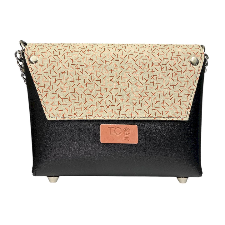 Borsa a tracolla Box di TOOitaly, design compatto, scocca in PVC e pattina in alcantara