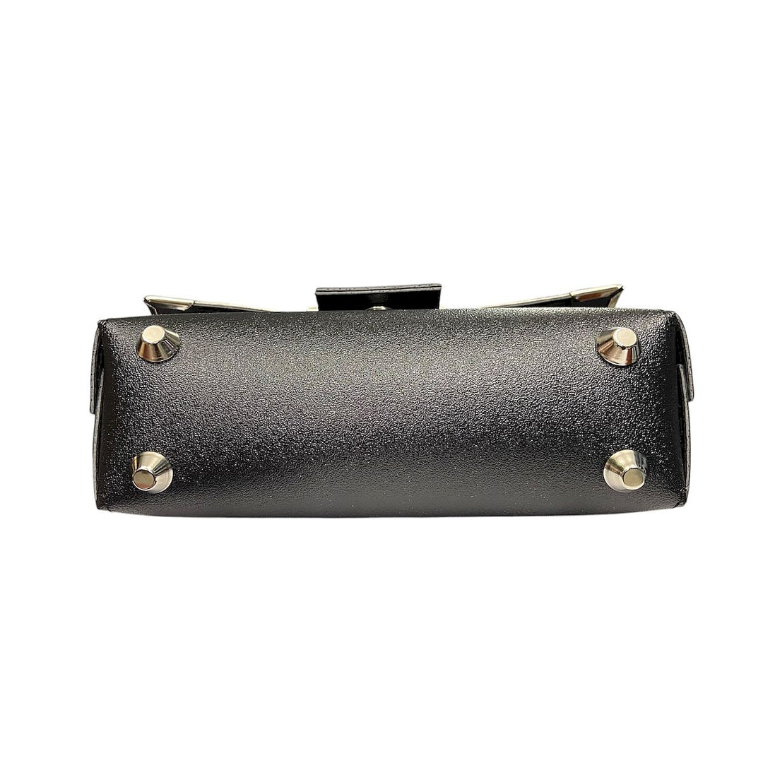 Borsa a tracolla Box di TOOitaly, design compatto, scocca in PVC e pattina in alcantara