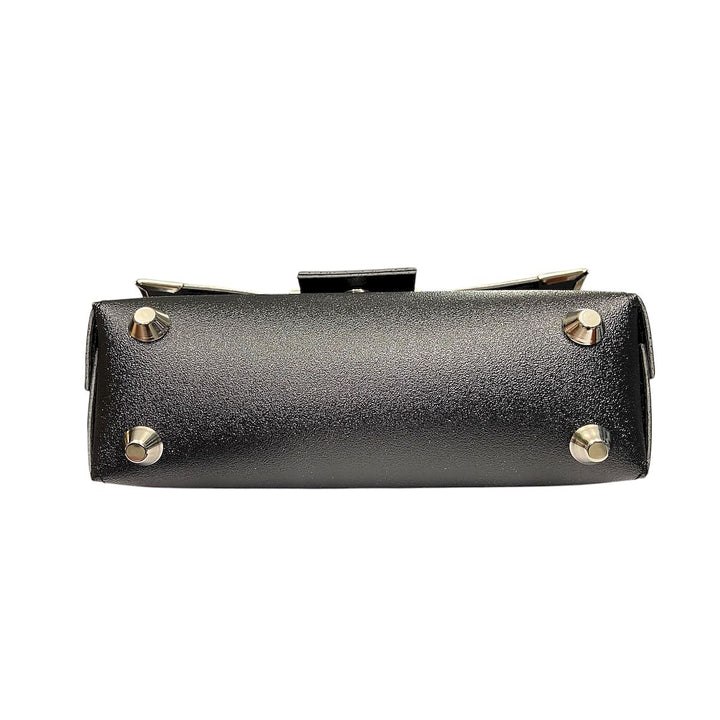 Borsa a tracolla Box di TOOitaly, design compatto, scocca in PVC e pattina in alcantara