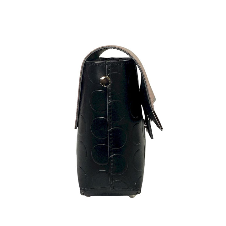 Borsa a tracolla Box di TOOitaly, design compatto, scocca in PVC e pattina in alcantara