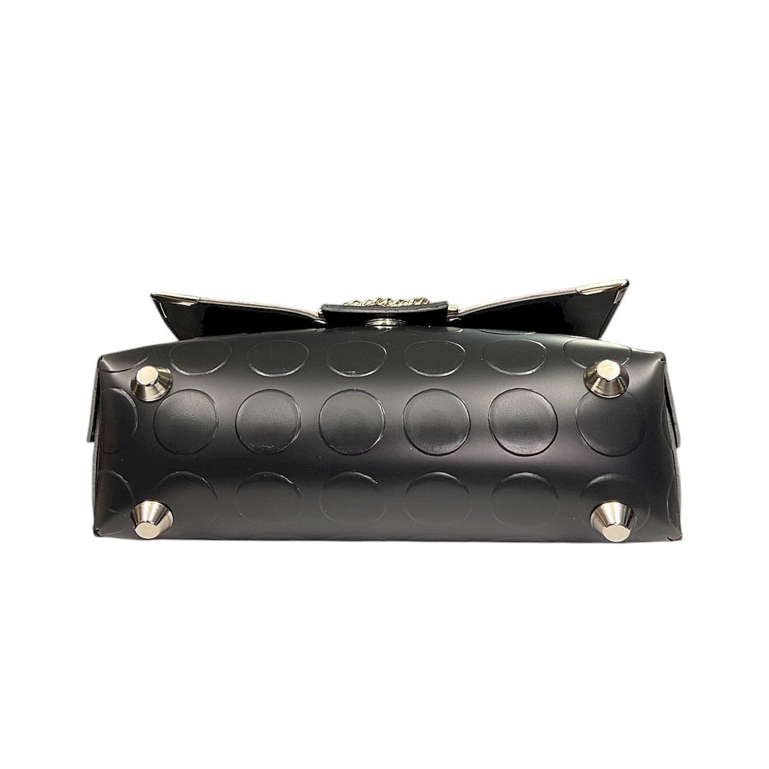 Borsa a tracolla Box di TOOitaly, design compatto, scocca in PVC e pattina in alcantara