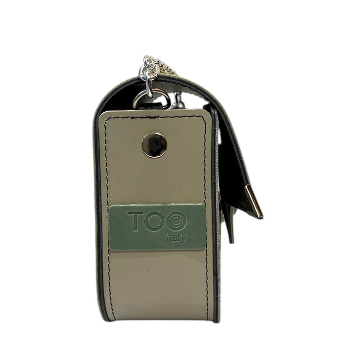 Chicca Maxi TOOitaly: Messenger Bag artigianale Made in Italy compatta in PVC e Alcantara con tracolla e dettagli in resina