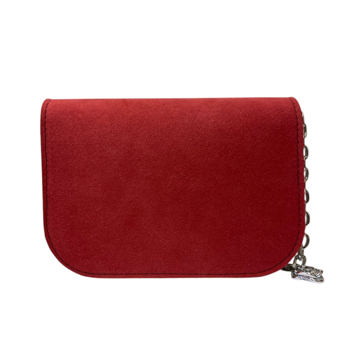 Chicca Maxi TOOitaly: Messenger Bag artigianale Made in Italy compatta in PVC e Alcantara con tracolla e dettagli in resina