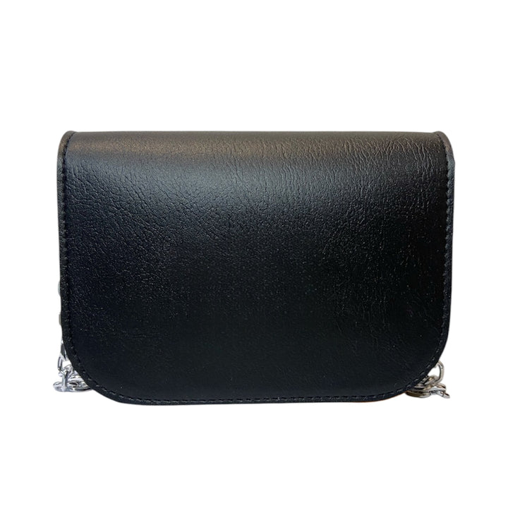 Chicca Maxi TOOitaly: Messenger Bag artigianale Made in Italy compatta in PVC e Alcantara con tracolla e dettagli in resina