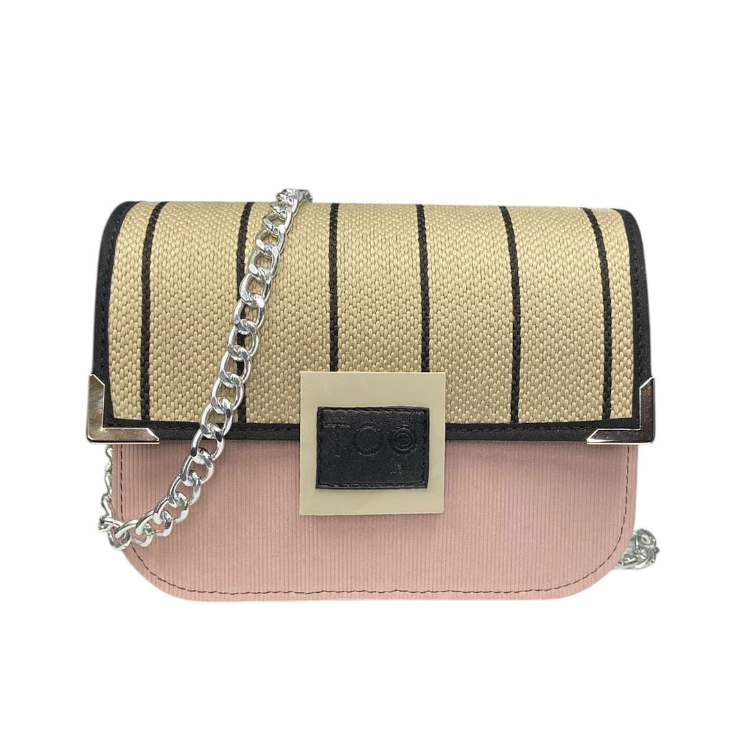 Chicca Maxi TOOitaly: Messenger Bag artigianale Made in Italy compatta in PVC e Alcantara con tracolla e dettagli in resina