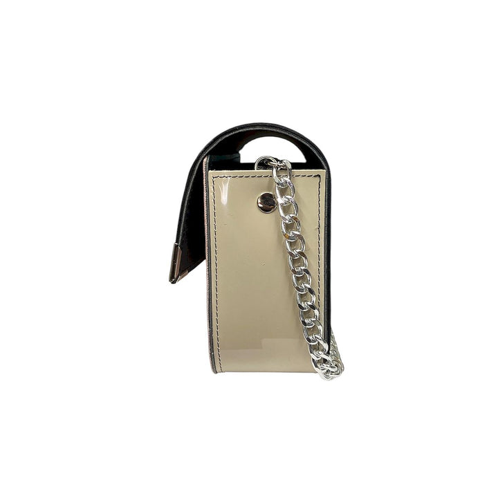 Chicca Maxi TOOitaly: Messenger Bag artigianale Made in Italy compatta in PVC e Alcantara con tracolla e dettagli in resina