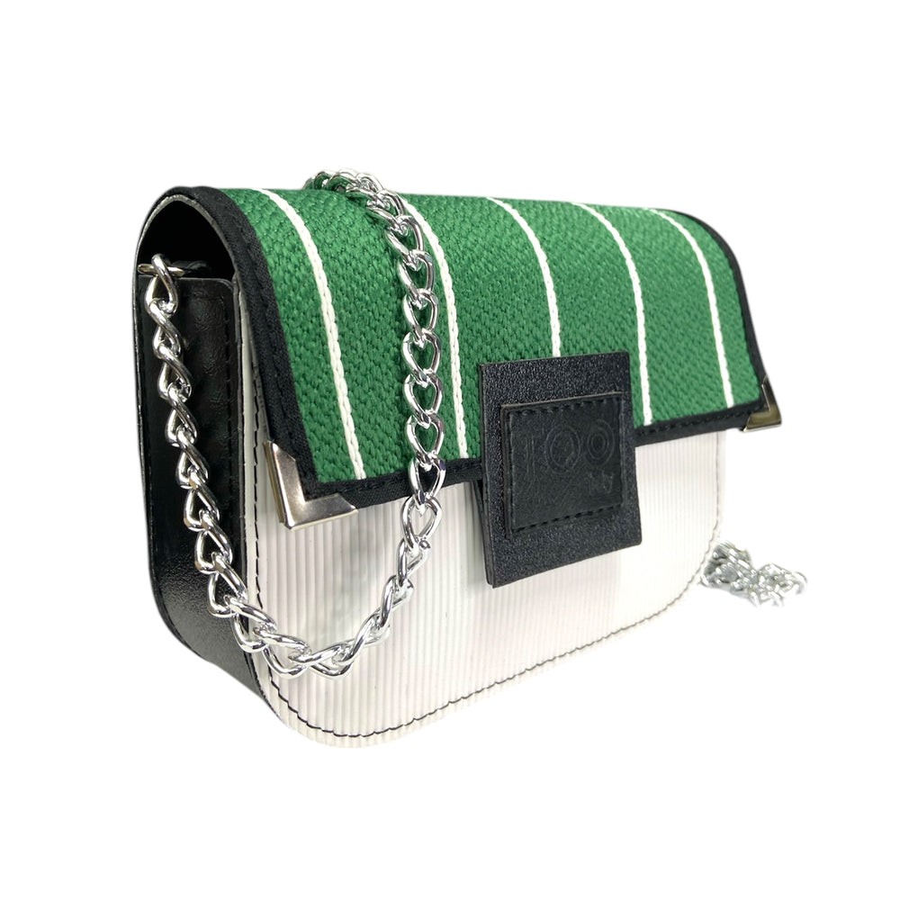 Chicca Maxi TOOitaly: Messenger Bag artigianale Made in Italy compatta in PVC e Alcantara con tracolla