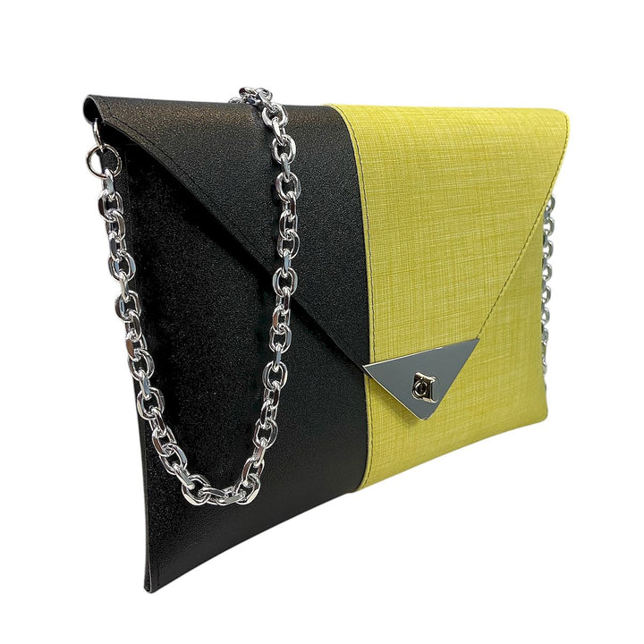 Borsa a mano e tracolla Clutch Maxi di TOOitaly, design compatto, struttura rigida in PVC rivestita in alcantara 100%
circolare o pelle ecologica