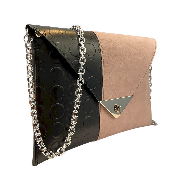 Borsa a mano e tracolla Clutch Maxi di TOOitaly, design compatto, struttura rigida in PVC rivestita in alcantara 100%
circolare o pelle ecologica