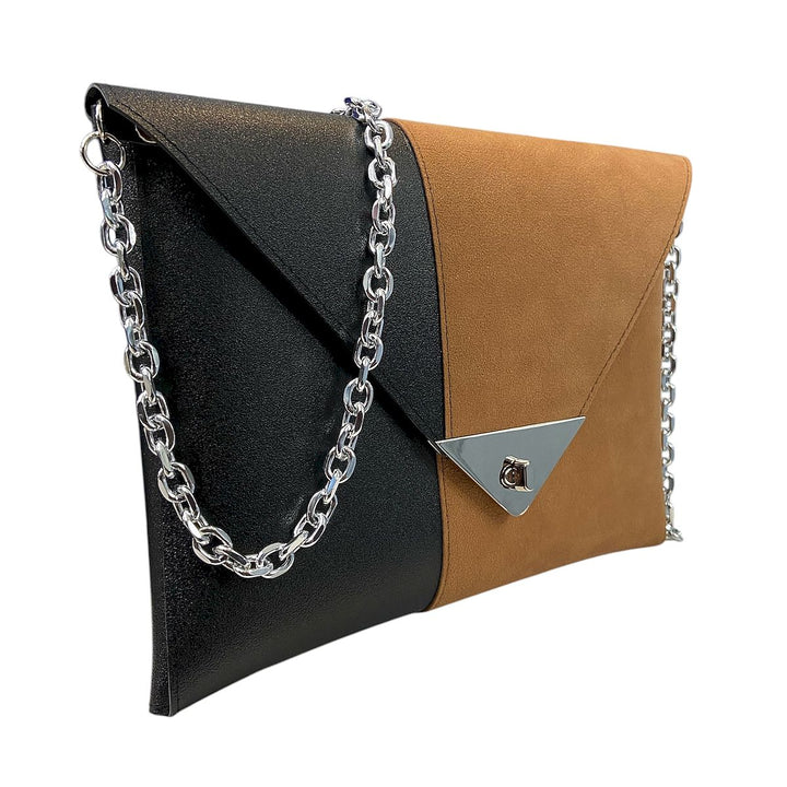 Borsa a mano e tracolla Clutch Maxi di TOOitaly, design compatto, struttura rigida in PVC rivestita in alcantara 100%
circolare o pelle ecologica