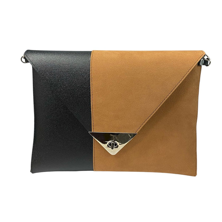 Borsa a mano e tracolla Clutch Maxi di TOOitaly, design compatto, struttura rigida in PVC rivestita in alcantara 100%
circolare o pelle ecologica