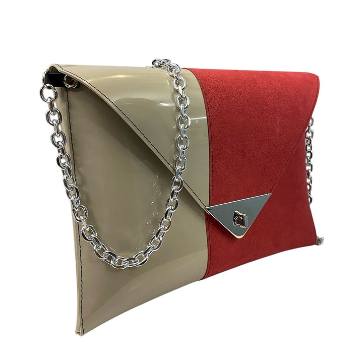 Borsa a mano e tracolla Clutch Maxi di TOOitaly, design compatto, struttura rigida in PVC rivestita in alcantara 100%
circolare o pelle ecologica