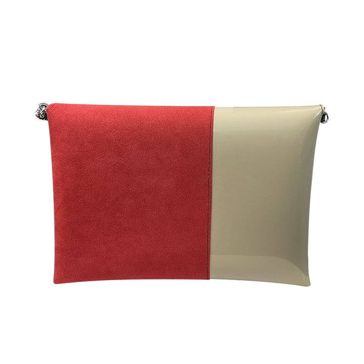 Borsa a mano e tracolla Clutch Maxi di TOOitaly, design compatto, struttura rigida in PVC rivestita in alcantara 100%
circolare o pelle ecologica