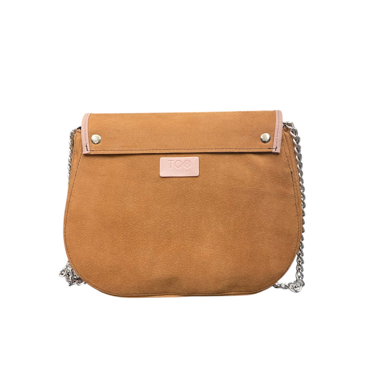 Everyday, borsa con struttura semirigida in alcantara camoscio con bordo a contrasto in alcantara rosa