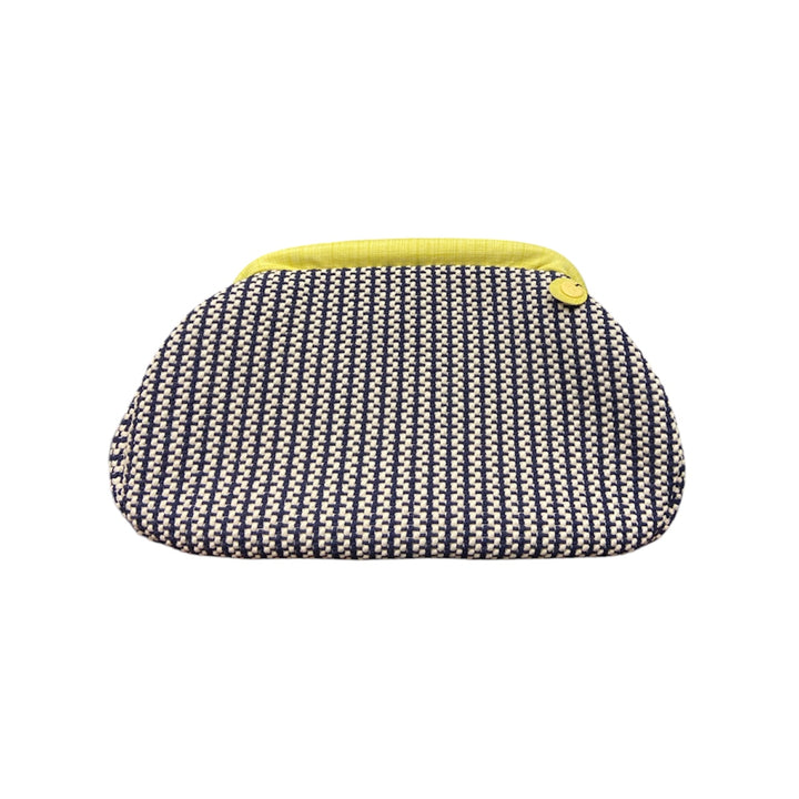Fluffy Chicco blu e bianco - L’eleganza soffice e audace in una pouch fronte
