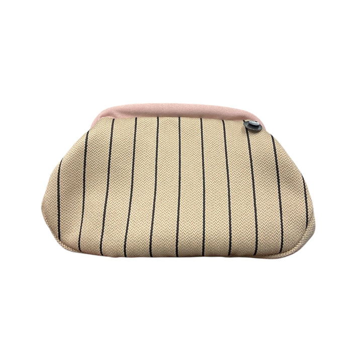Fluffy Sabbia rosa righe - L’eleganza soffice e audace in una pouch fronte