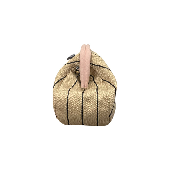 Fluffy Sabbia rosa righe - L’eleganza soffice e audace in una pouch lato