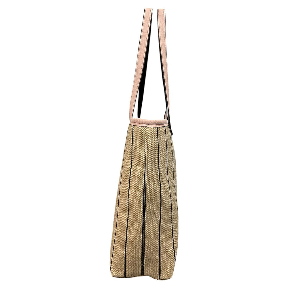 Tote : borsa a spalla artigianale in tessuti circolari e alcantara, con tasca interna con cerniera, chiusura calamitata e manici in Cordura riciclata