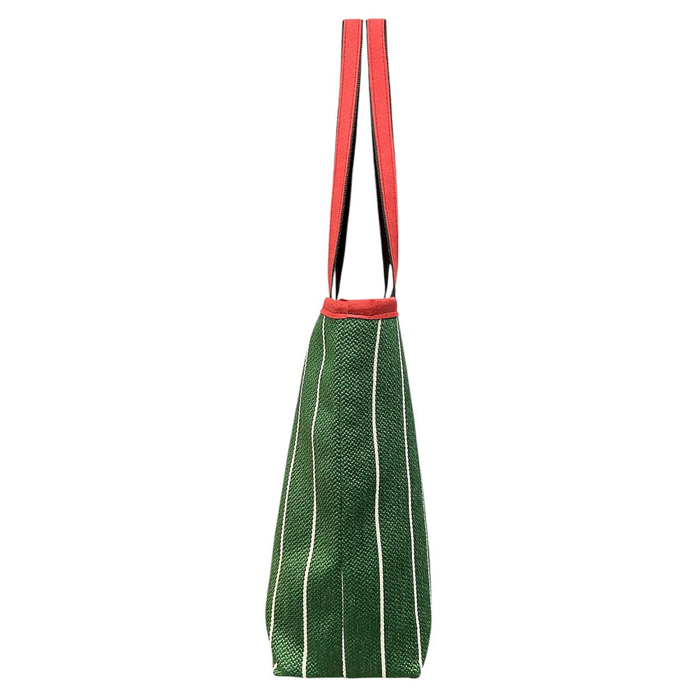 Tote : borsa a spalla artigianale in tessuti circolari e alcantara, con tasca interna con cerniera, chiusura calamitata e manici in Cordura riciclata