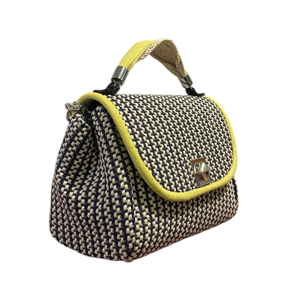 La Miura Mini di TOOitaly, la borsa donna a tracolla in tessuti di alta tappezzeria e alcantara, un mix perfetto di eleganza, sostenibilità e praticità