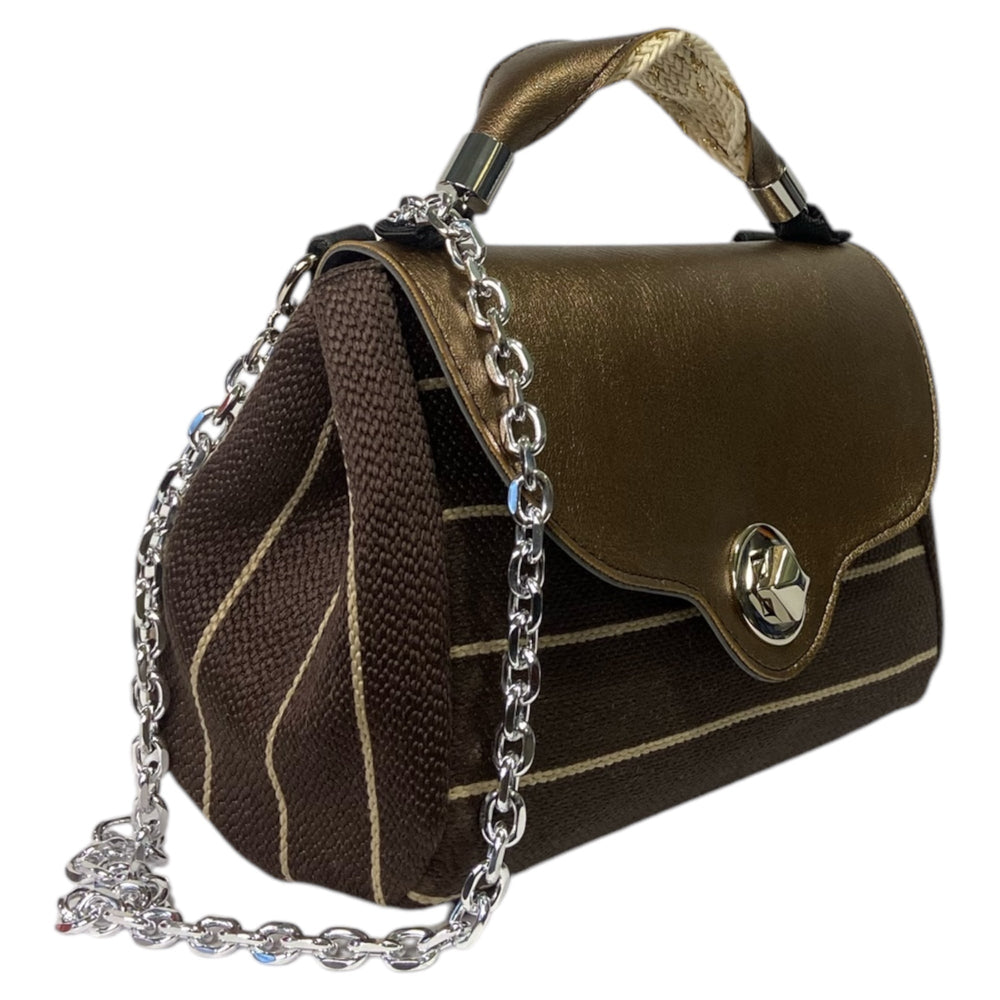La Miura Mini di TOOitaly, la borsa donna a tracolla in tessuti di alta tappezzeria e alcantara, un mix perfetto di eleganza, sostenibilità e praticità