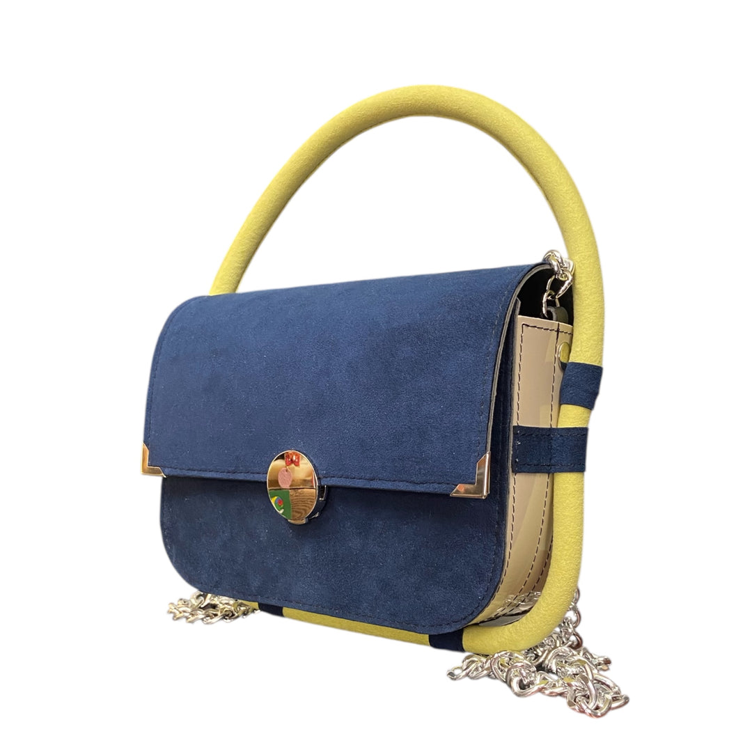 Chicca Maxi TOOitaly: Borsa donna Made in Italy compatta in pelle vegana a mano e tracolla