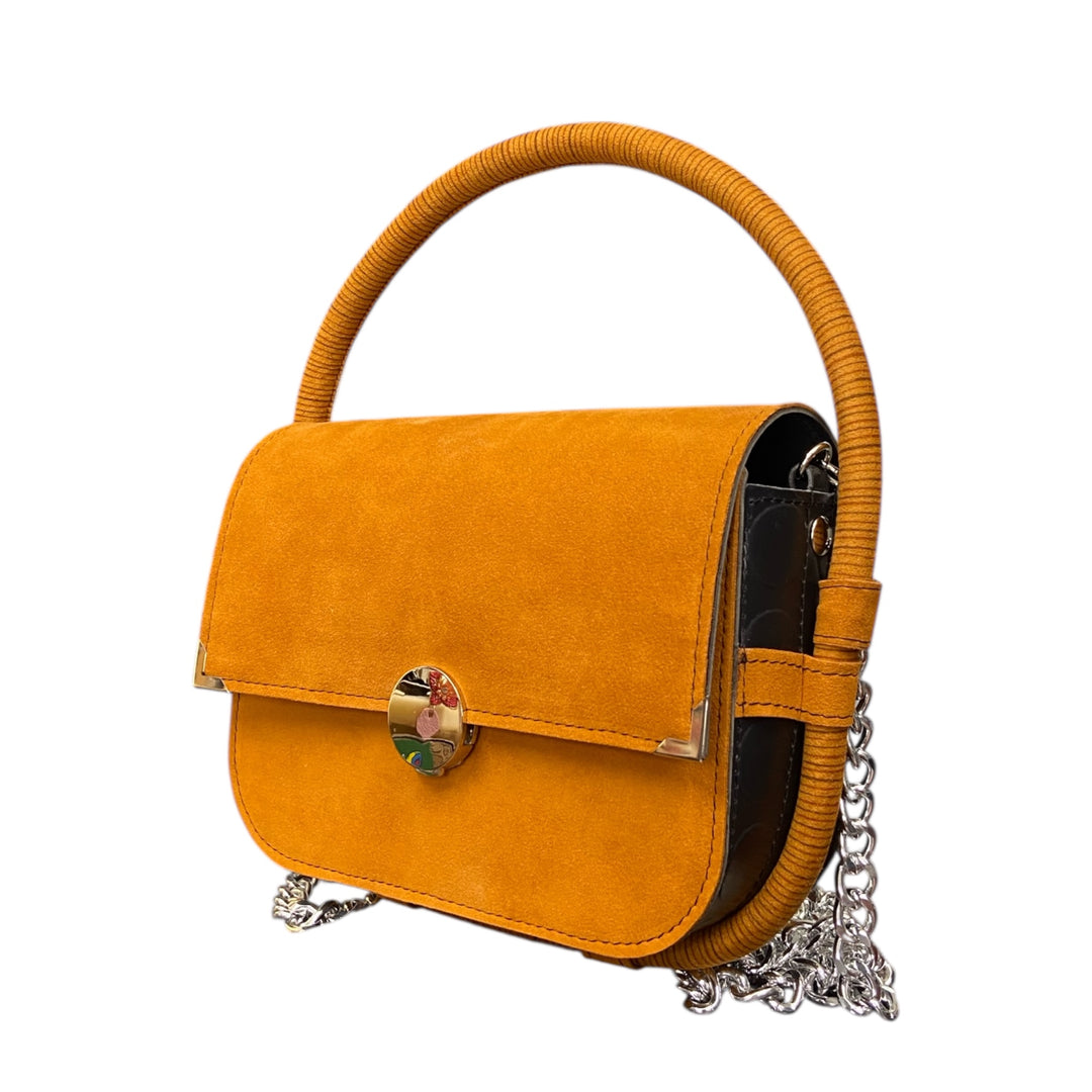 Chicca Maxi TOOitaly: Borsa donna Made in Italy compatta in pelle vegana a mano e tracolla