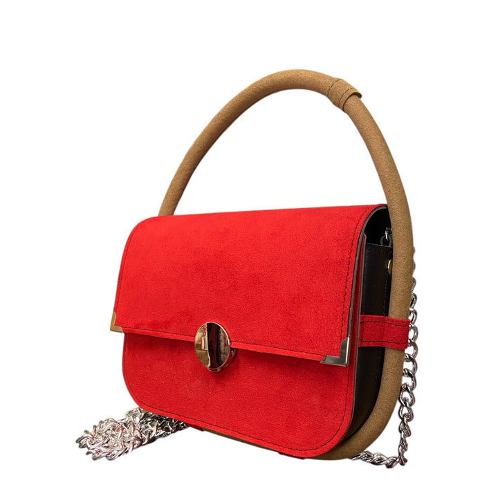 Chicca Maxi TOOitaly: Borsa donna Made in Italy compatta in pelle vegana a mano e tracolla