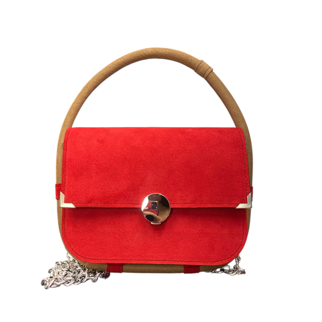 Chicca Maxi TOOitaly: Borsa donna Made in Italy compatta in pelle vegana a mano e tracolla