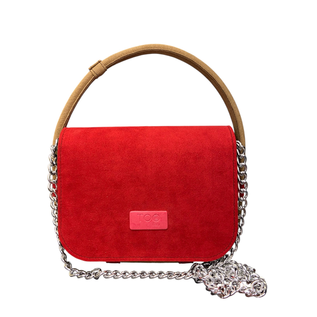 Chicca Maxi TOOitaly: Borsa donna Made in Italy compatta in pelle vegana a mano e tracolla