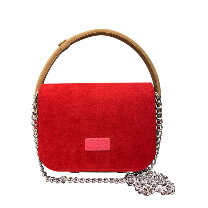 Chicca Maxi TOOitaly: Borsa donna Made in Italy compatta in pelle vegana a mano e tracolla