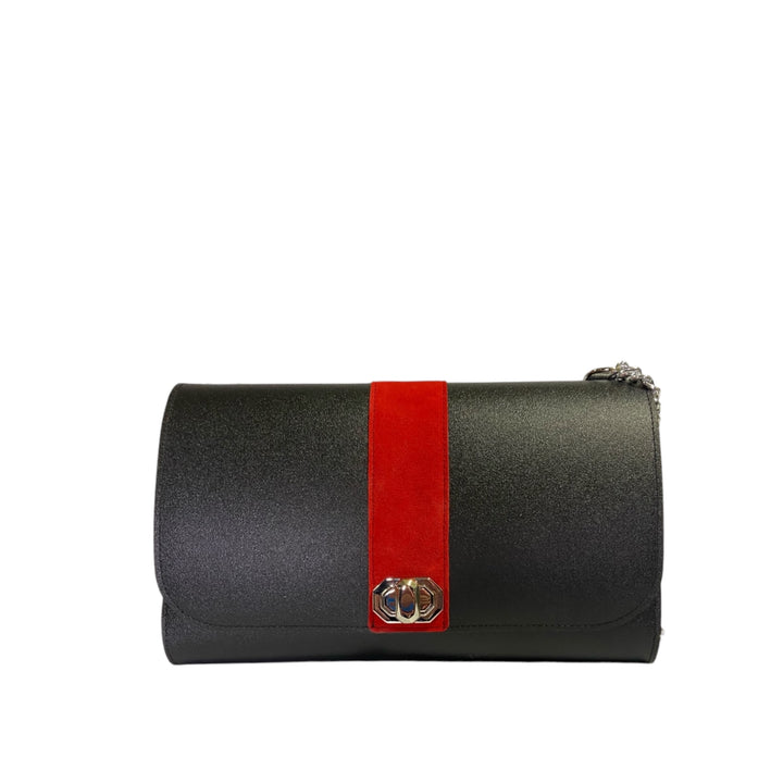 Clutch Maxi Black & Red – Borsa Elegante con Catena TOOitaly