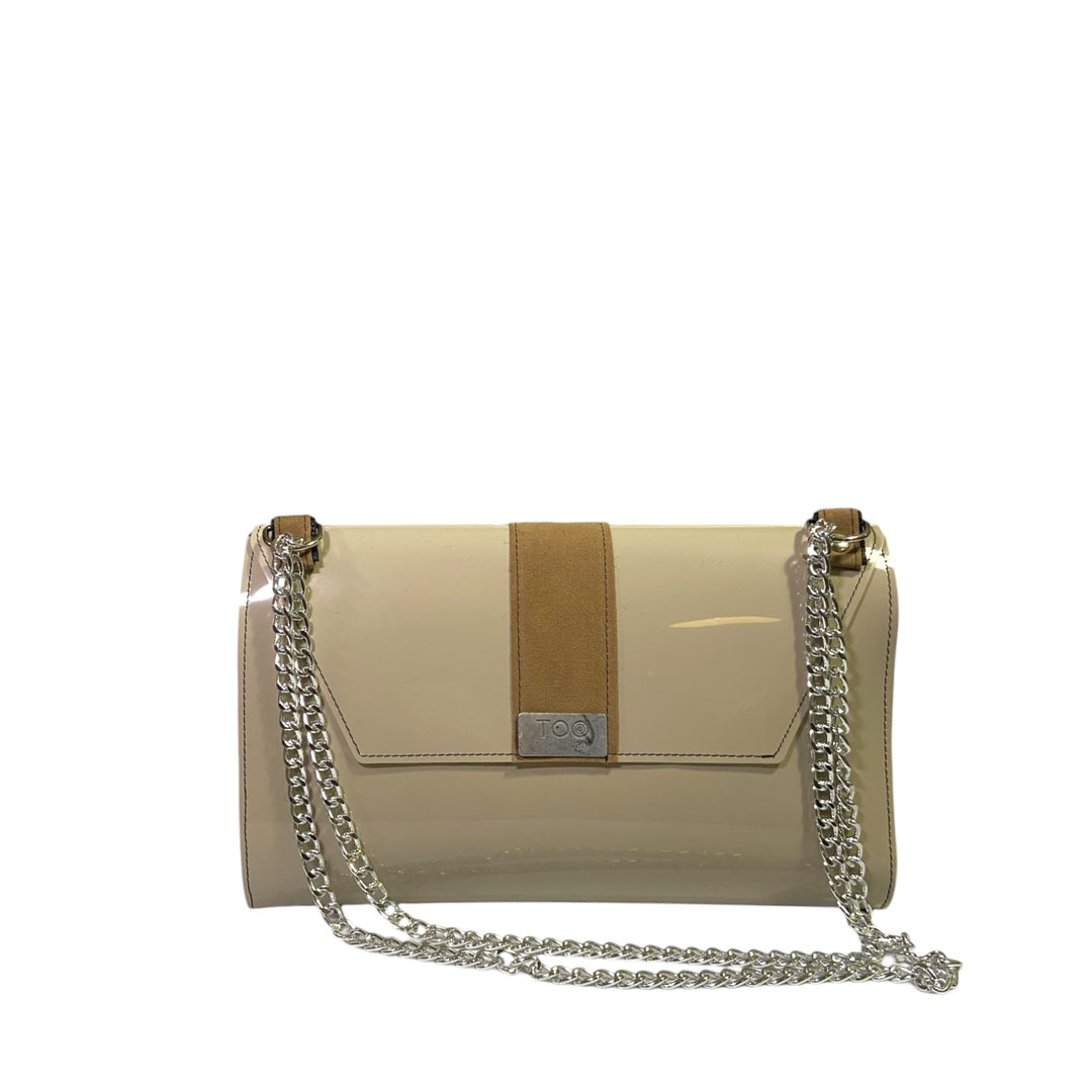 Clutch Maxi Beige & Cuoio – Borsa Elegante TOOitaly