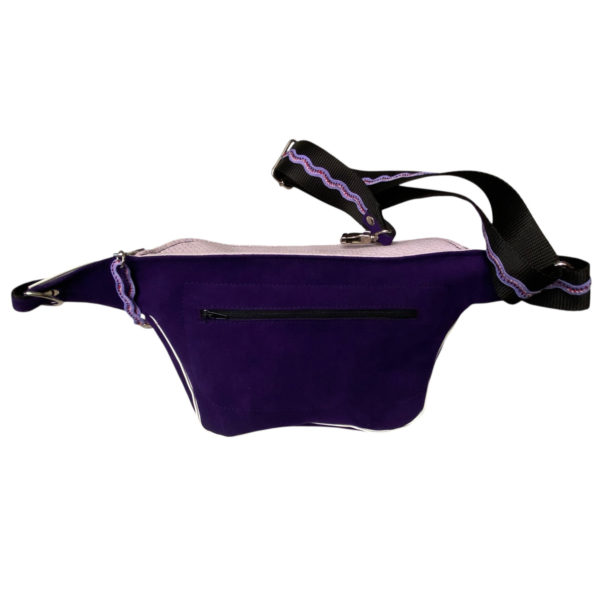 Marsupio TOOitaly Viola Iris in alcantara con tracolla regolabile e passamaneria