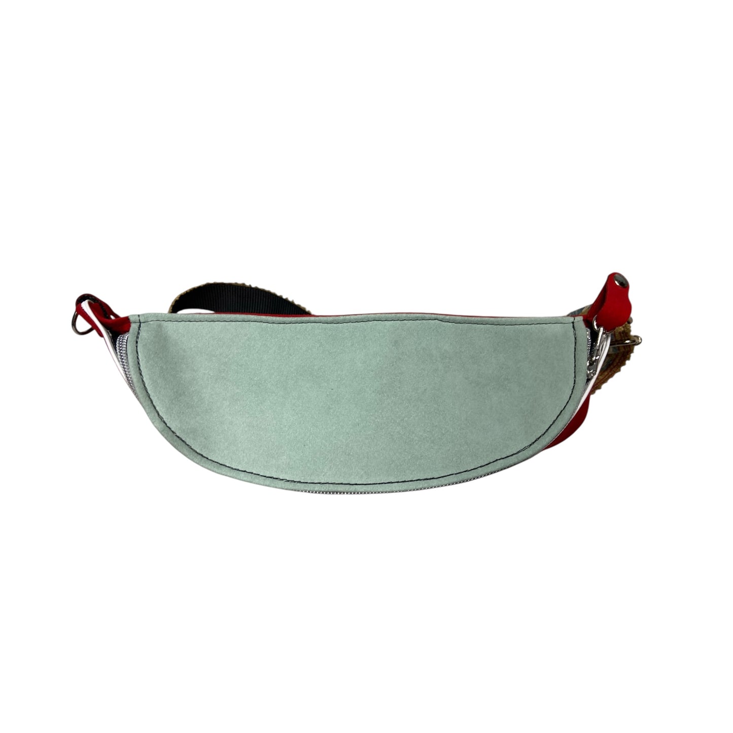 Marsupio TOOitaly Rosso Vermiglio in alcantara con tracolla regolabile. Accessorio capiente, elegante e Made in Italy.