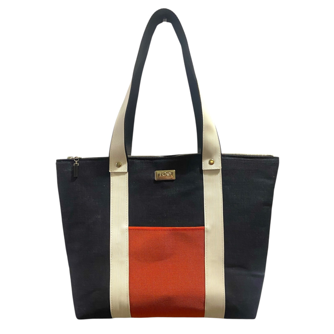 Shopper Blu Notte jeans con Manici in Alcantara – TOOitaly