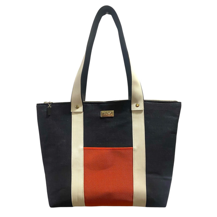 Shopper Blu Notte jeans con Manici in Alcantara – TOOitaly