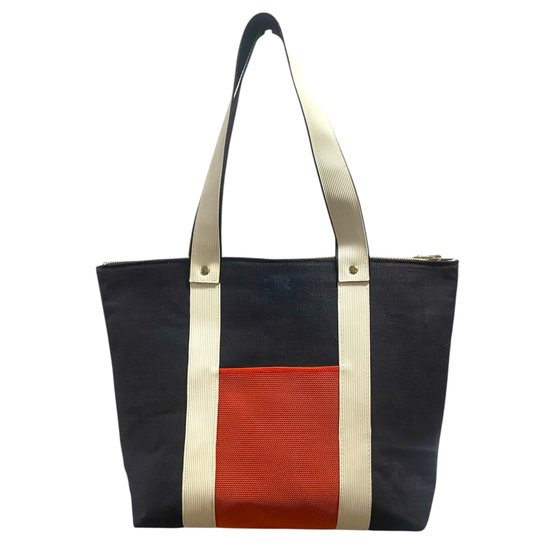 Shopper Blu Notte jeans con Manici in Alcantara – TOOitaly