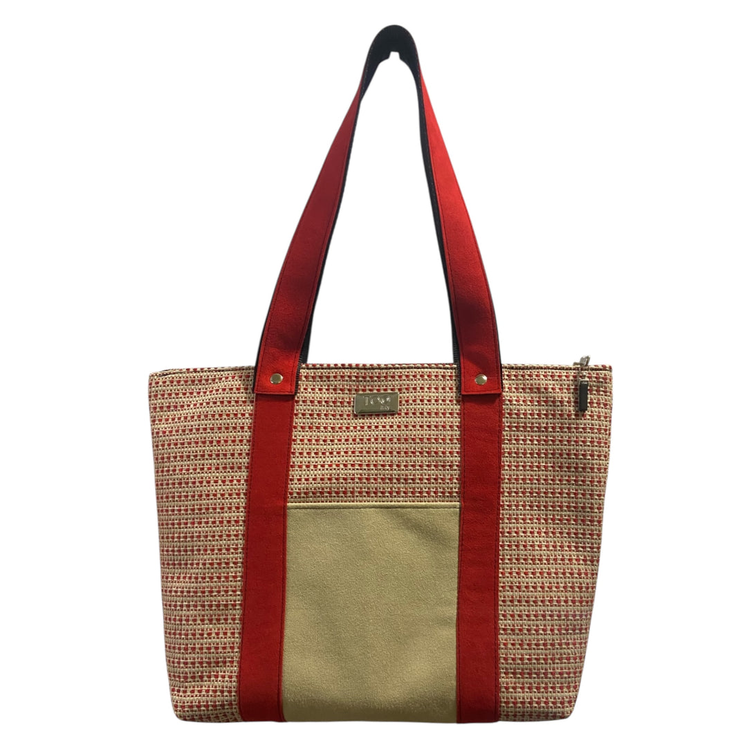 Shopper Tweed Rosso con Manici in Alcantara – TOOitaly