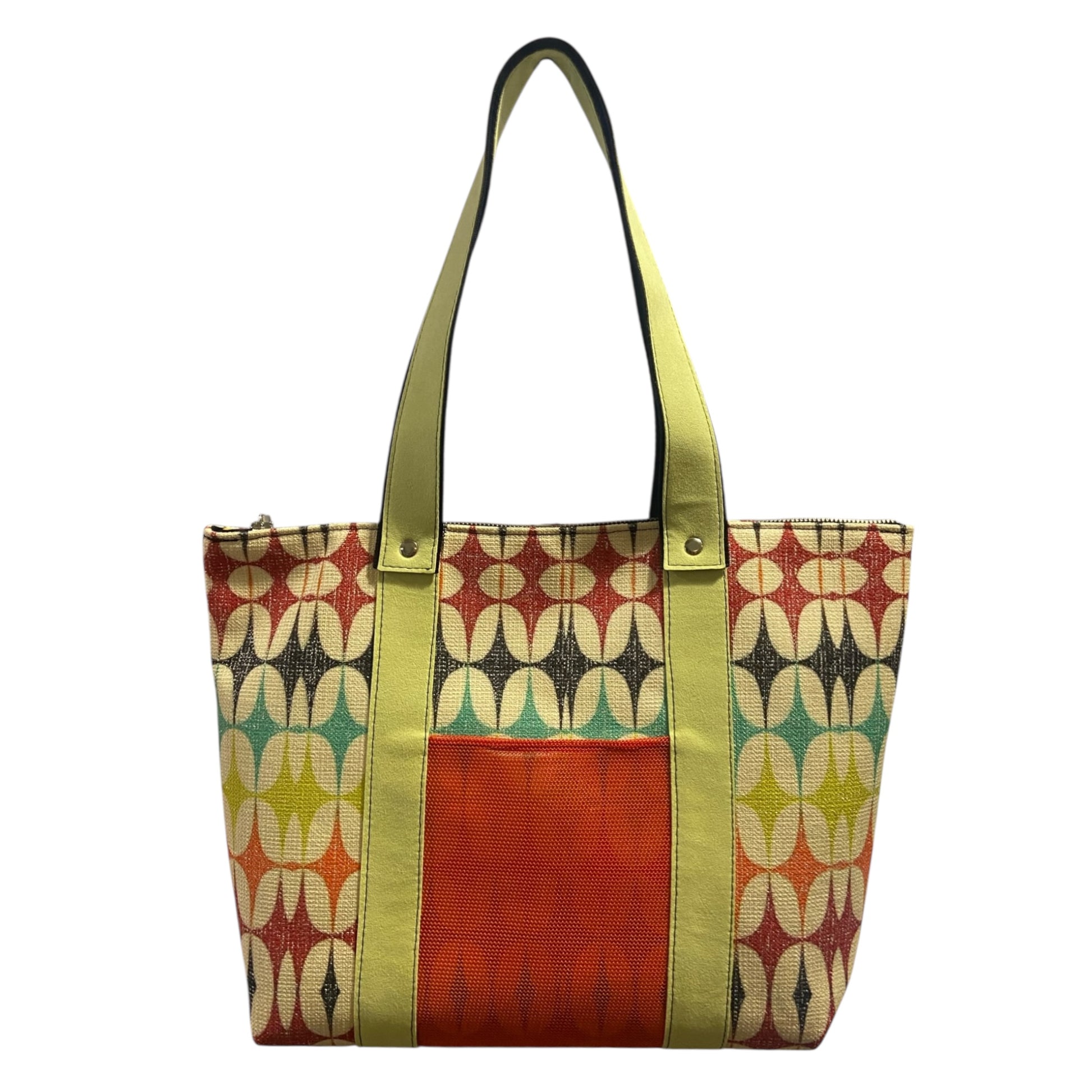 Shopper Geometrica Multicolor con Manici Lime – TOOitaly