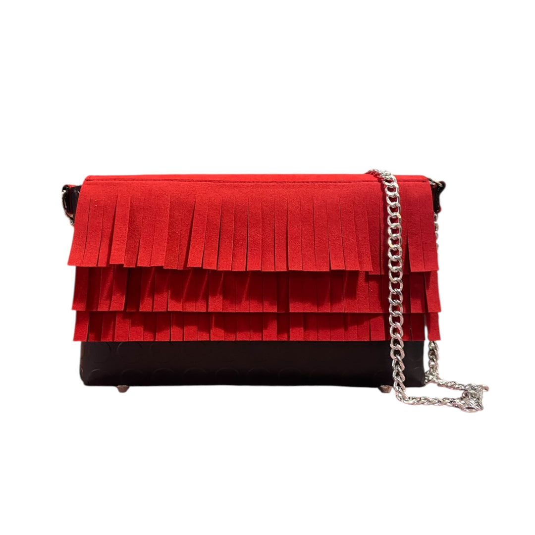 My Play XL Frange Rosso – Borsa Clutch con Catena TOOitaly