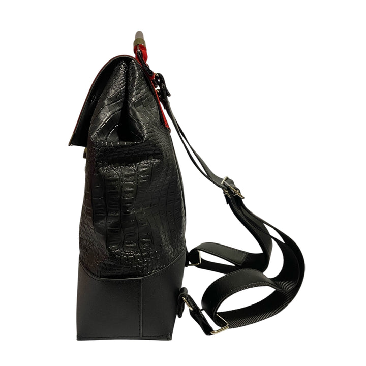 Zaino Tre Terzi Black Croco & Red – Zaino TOOitaly