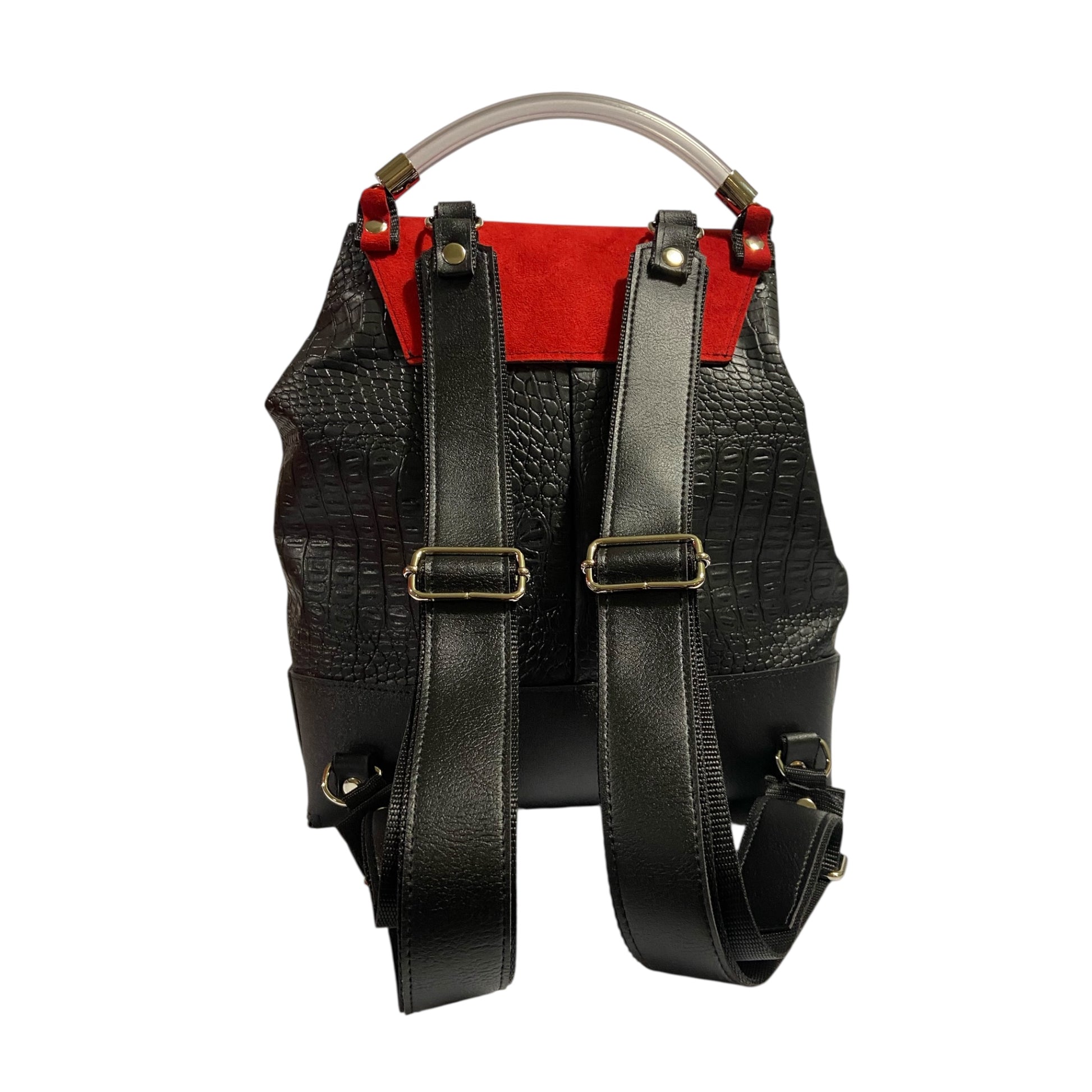 Zaino Tre Terzi Black Croco & Red – Zaino TOOitaly