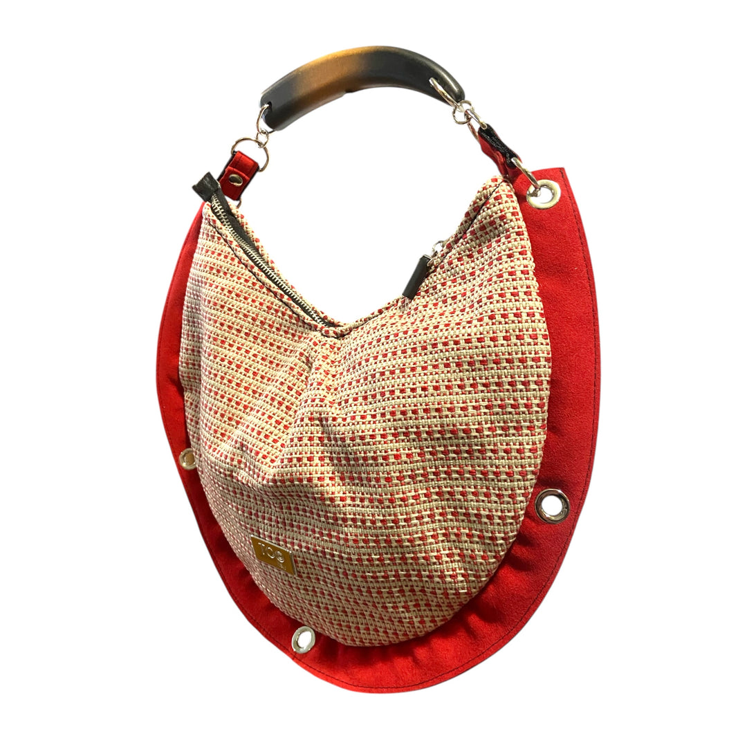 Horse Shoe Tweed Red - Borsa Ferro di Cavallo TOOitaly